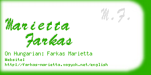 marietta farkas business card